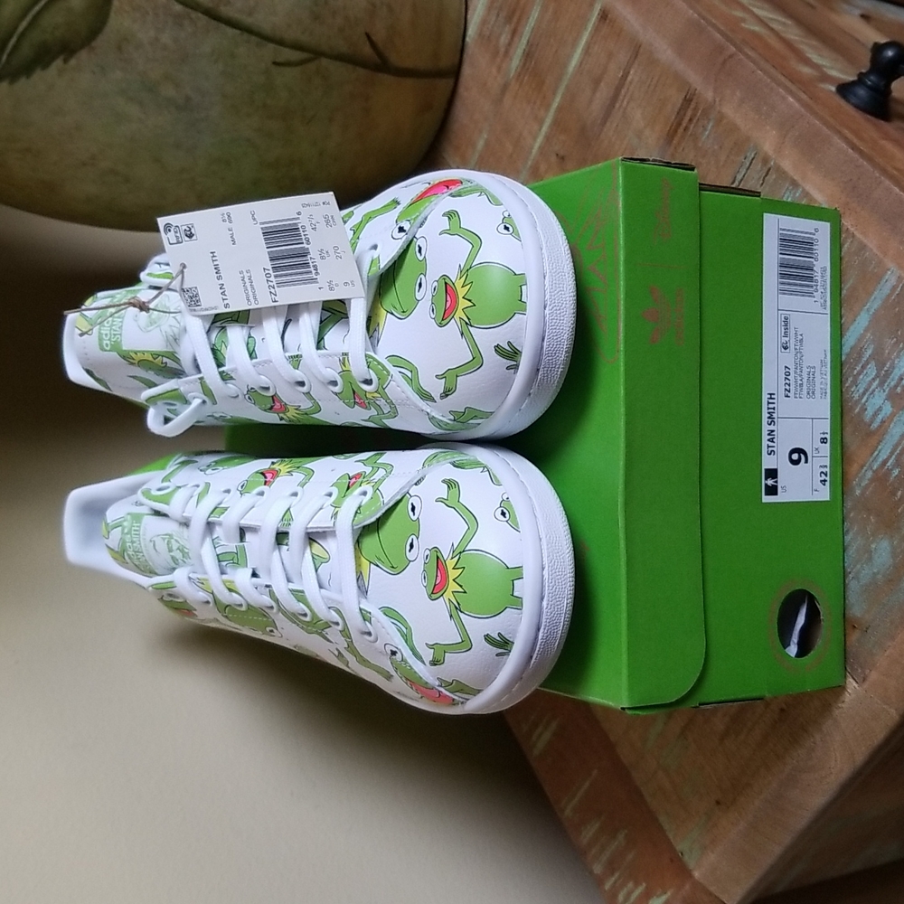 NWT Adidas Stan Smith Kermit The Frog - SZ 9